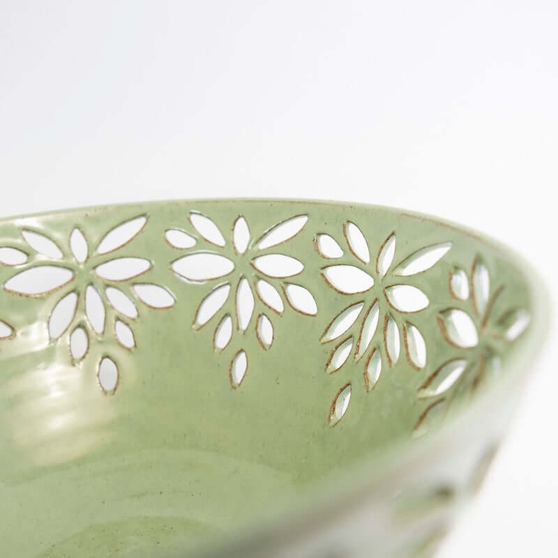 Large Lace Bowl in Green Glaze from Joy Friedman at Pinch in Northampton, MA