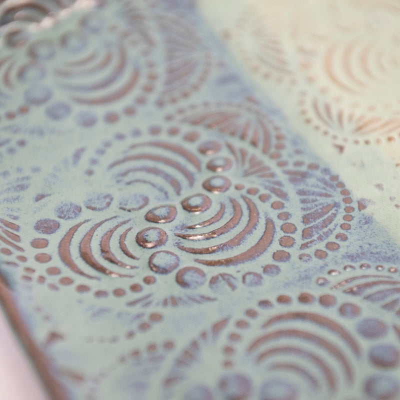 Textured Rectangular Tray in Mist Glaze from Joy Friedman at Pinch in Northampton, MA