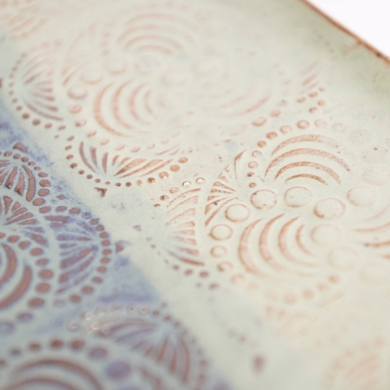 Textured Rectangular Tray in Mist Glaze from Joy Friedman at Pinch in Northampton, MA