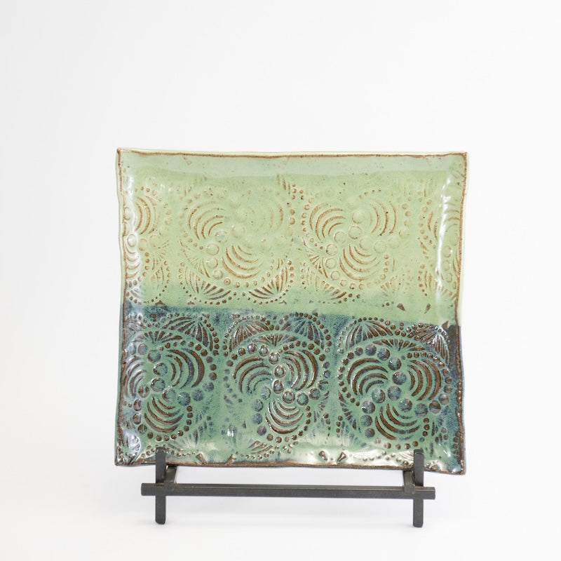 Textured Rectangular Tray in Mist Glaze from Joy Friedman at Pinch in Northampton, MA