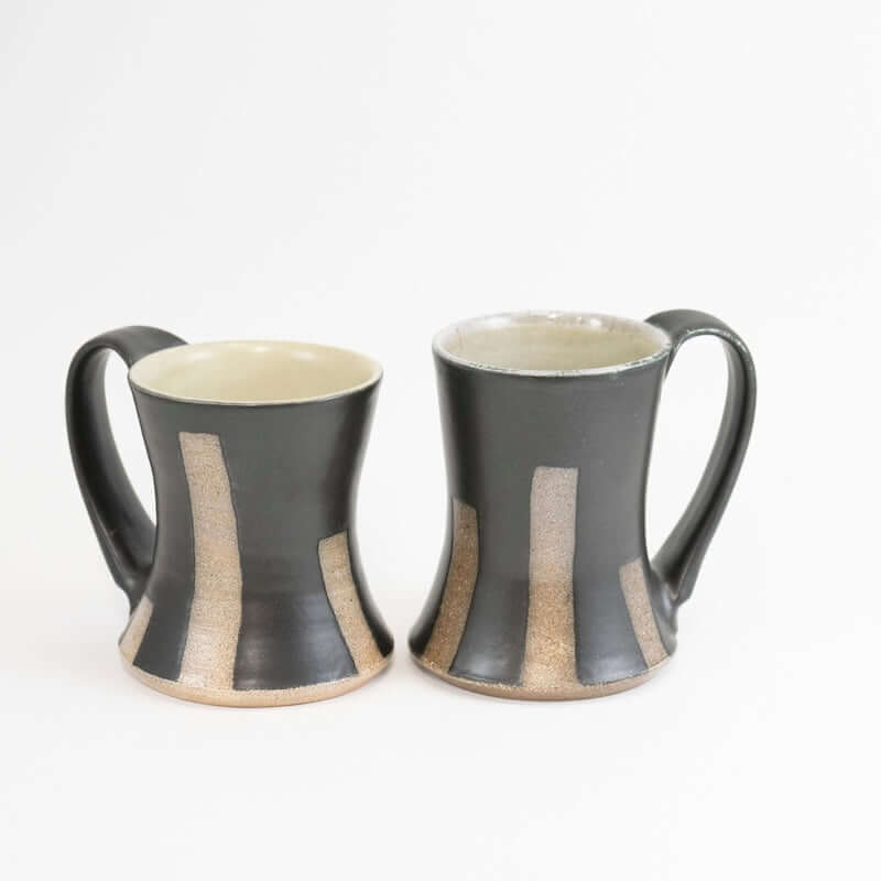 Hourglass Mug with Stripes from Maya Machin at Pinch in Northampton, MA