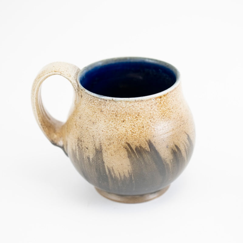 Round Bellied Mug in Black with Grass Pattern from Maya Machin at Pinch in Northampton, MA