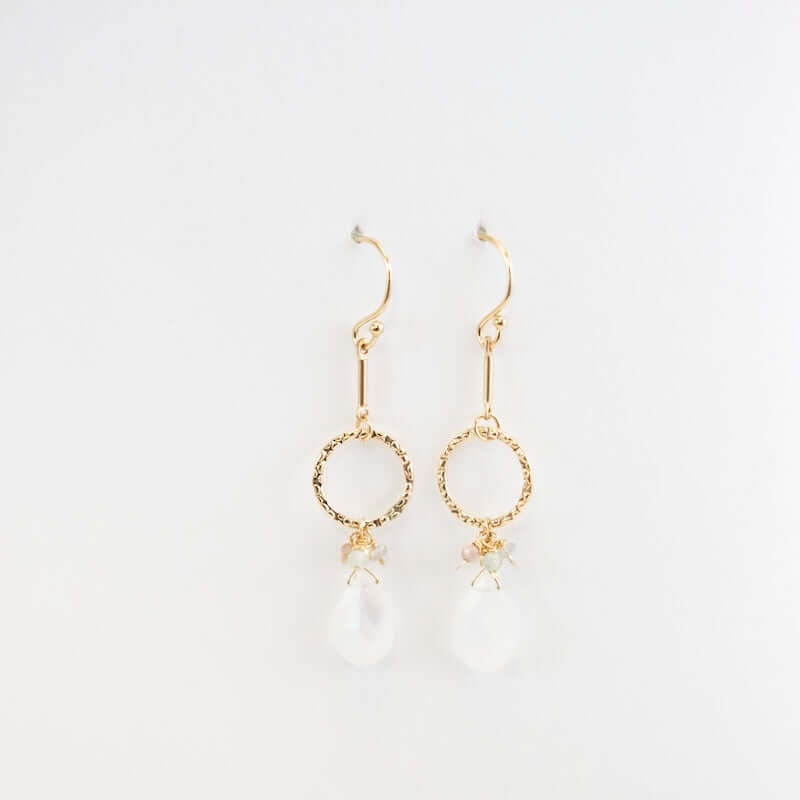 Moonstone Ring Earrings from Hallie's Comet at Pinch in Northampton, MA