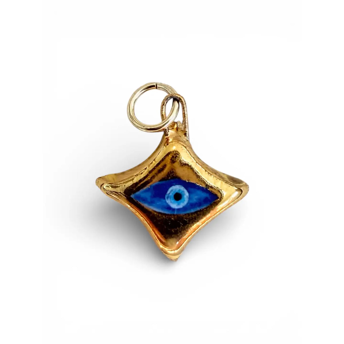 Gold Evil-Eye 4-Point Star Charm