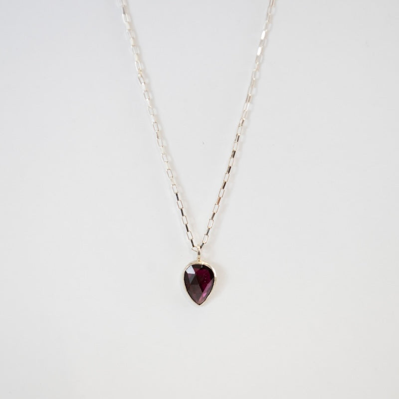 Amoeba Necklace with Garnet from Little Cat Metals at Pinch in Northampton, MA