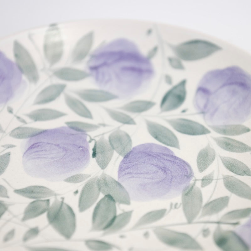 Medium Plate with Lavender Flowers from Megan Hart at Pinch in Northampton, MA