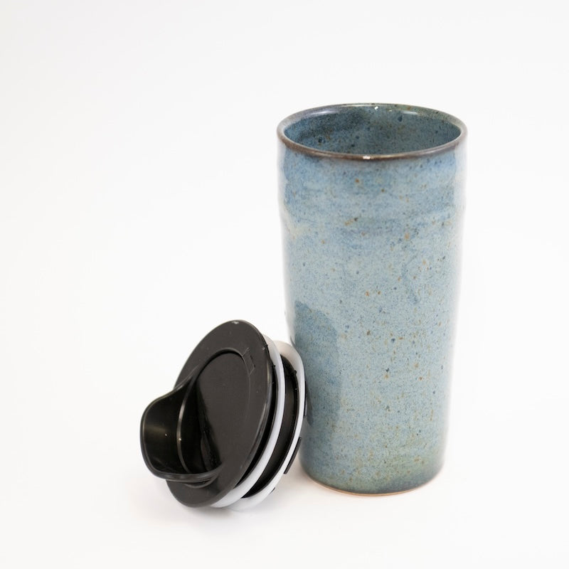 Blue Travel Mug from Twice Baked Pottery at Pinch in Northampton, MA