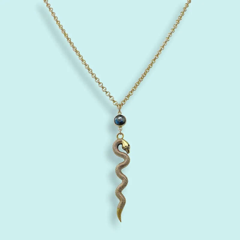Labradorite Serpent Necklace at PINCH