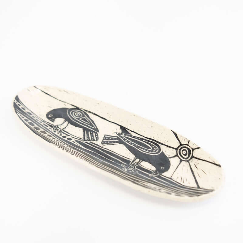 Birds and Sun Platter from Hillary Wilbur Ferro at Pinch in Northampton, MA