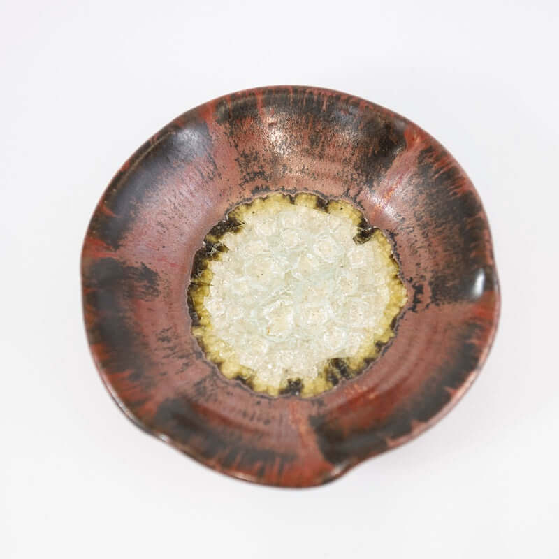 Ripple Dish in Ancient Copper Glaze from Dock 6 Pottery at Pinch in Northampton, MA