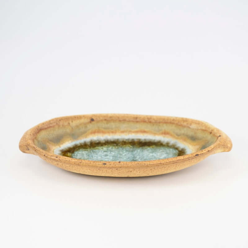 Butter Dish in Sienna with Accents Glaze from Dock 6 Pottery at Pinch in Northampton, MA