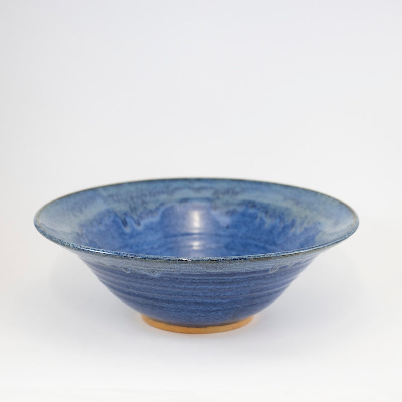 Blue Flared Rim 14" Bowl from Dock 6 Pottery at Pinch in Northampton, MA