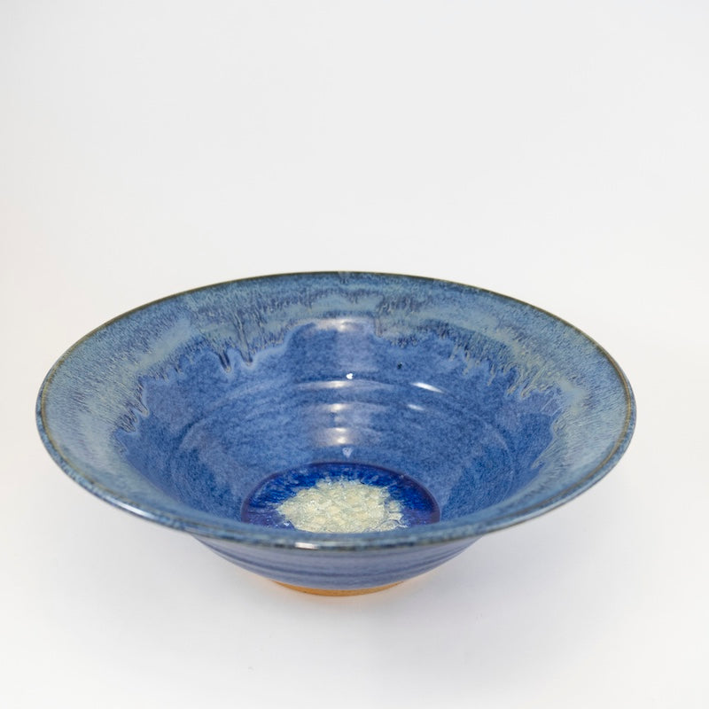 Blue Flared Rim 14" Bowl from Dock 6 Pottery at Pinch in Northampton, MA