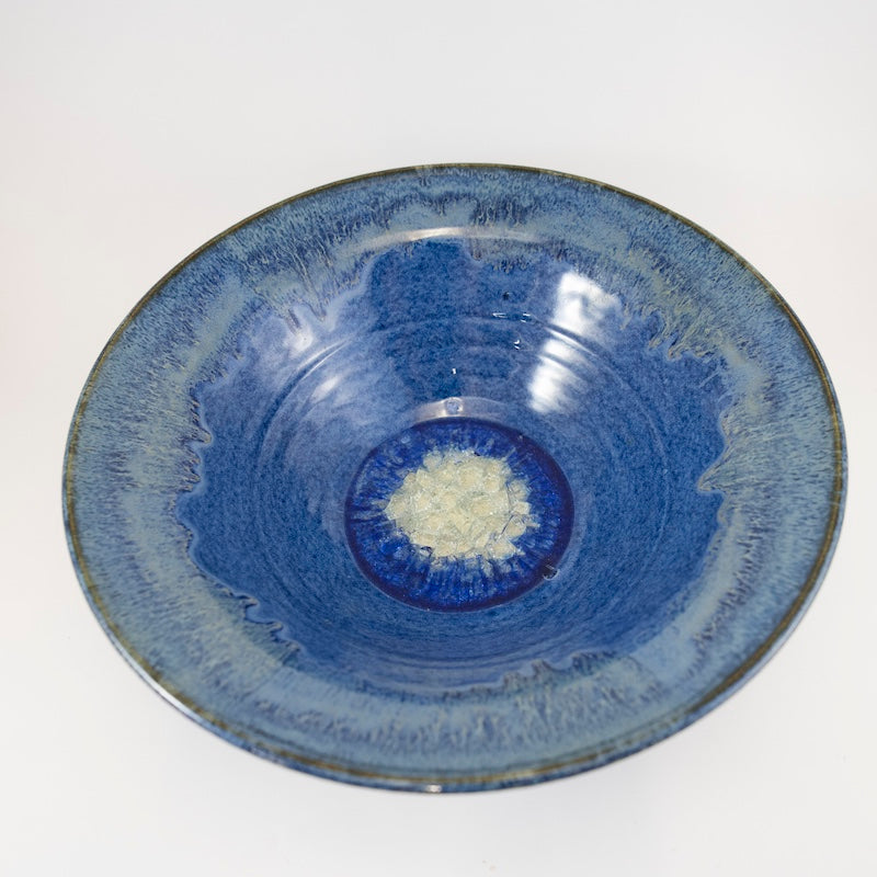 Blue Flared Rim 14" Bowl from Dock 6 Pottery at Pinch in Northampton, MA