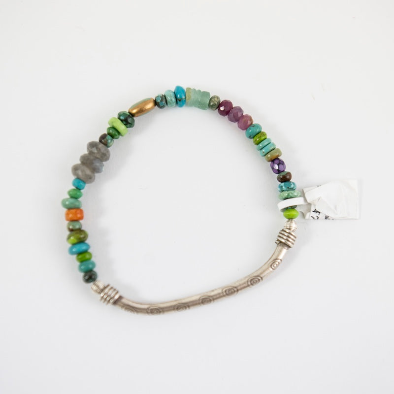 Small Clean Up the Desk Silver Stretch Bracelet from Riverstone Jewelry at Pinch in Northampton, MA