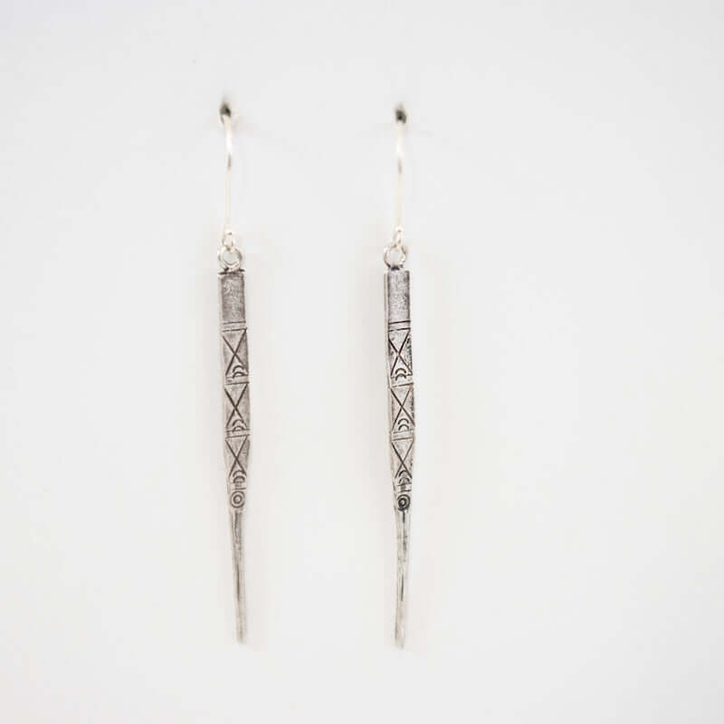 Antique Silver Mien Dagger Earrings from Riverstone Jewelry at Pinch in Northampton, MA