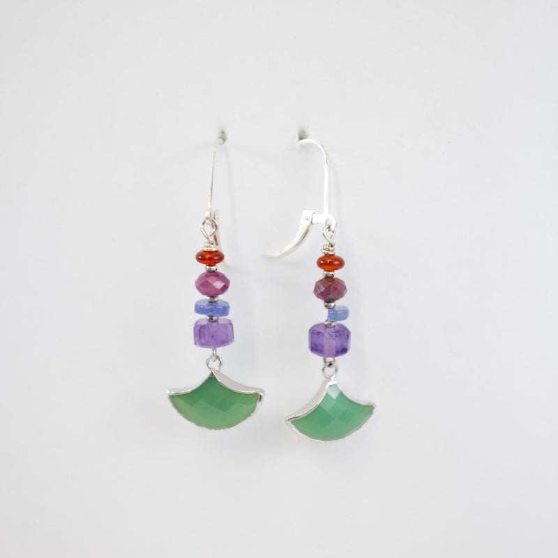 Silver Rocking Chrysoprase Earrings from Riverstone Jewelry at Pinch in Northampton, MA