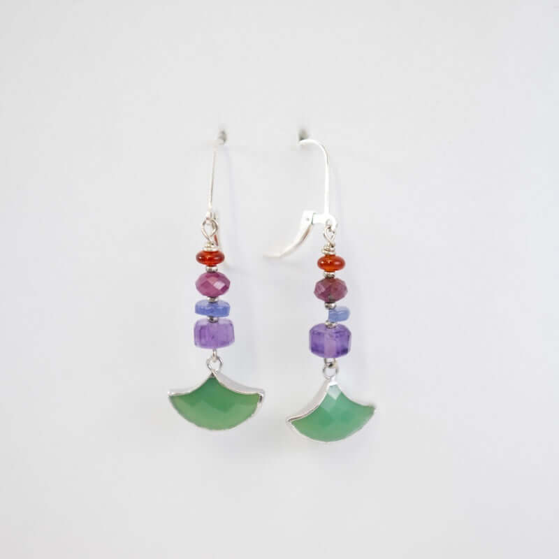 Silver Rocking Chrysoprase Earrings at PINCH
