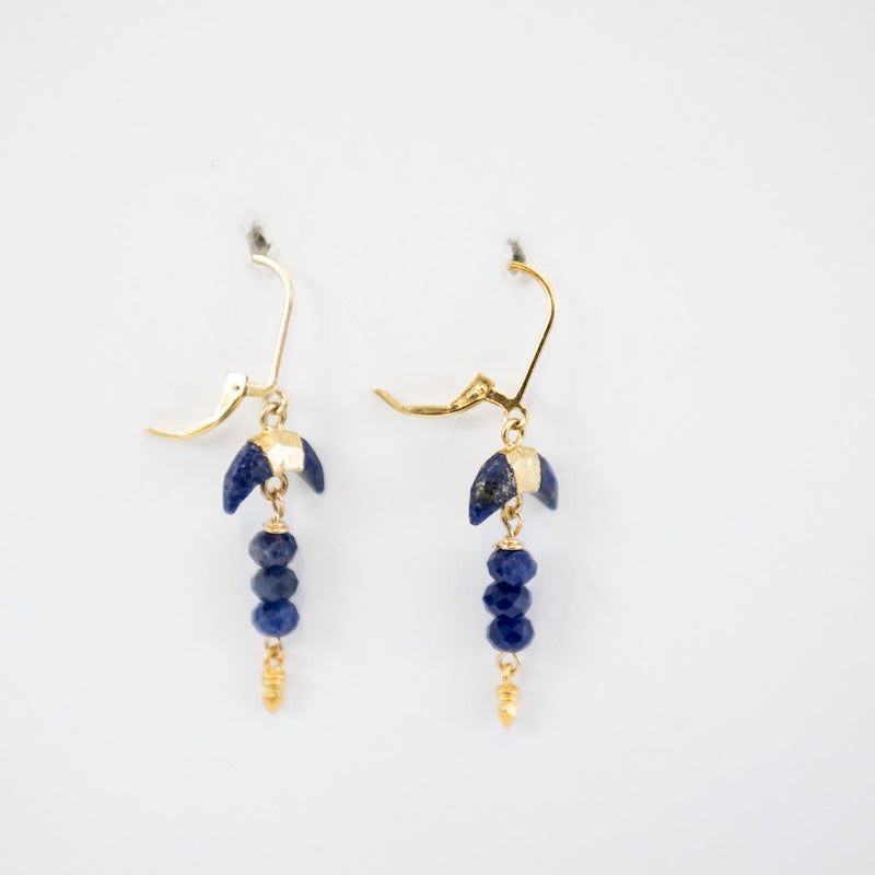 Gold Lapis Crescent Earrings from Riverstone Jewelry at Pinch in Northampton, MA