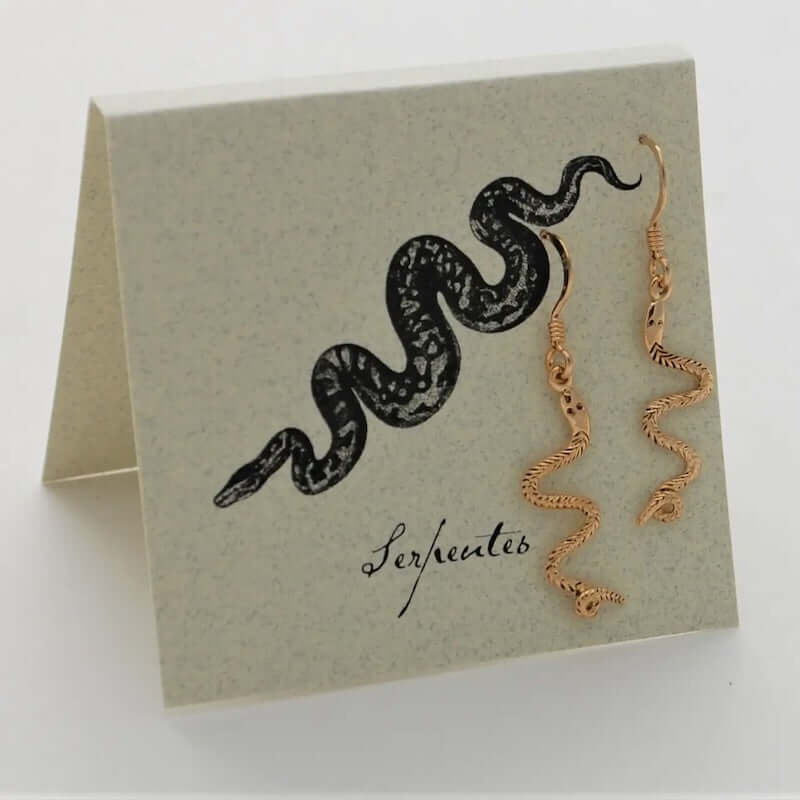 Snake Earrings with French Wire in 14k Gold Fill from semaki & bird at Pinch in Northampton, MA