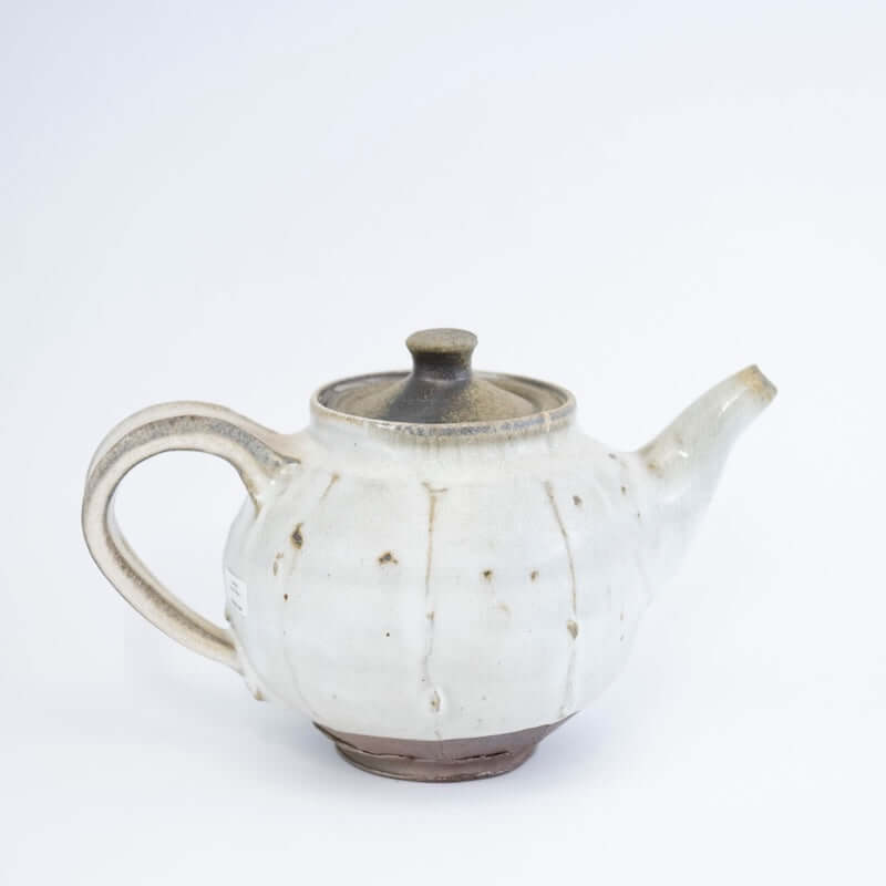 White Teapot with Brown Lid
