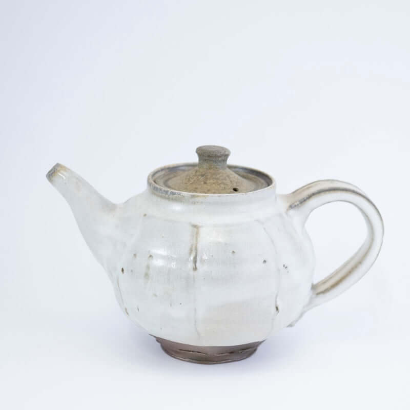 White Teapot with Brown Lid