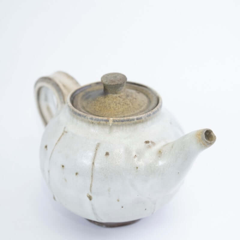 White Teapot with Brown Lid