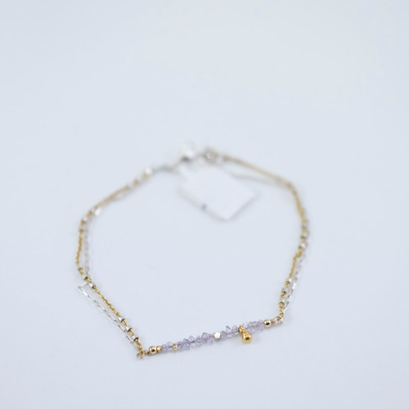 Herkimer and Mixed Metal Bracelet