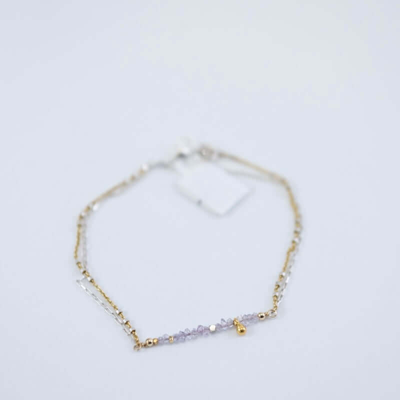 Herkimer and Mixed Metal Bracelet