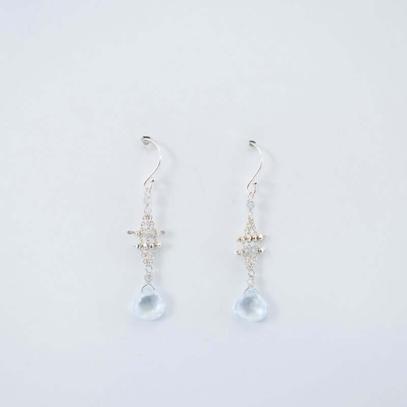 Sterling Silver Blue Topaz Weave Earrings at PINCH