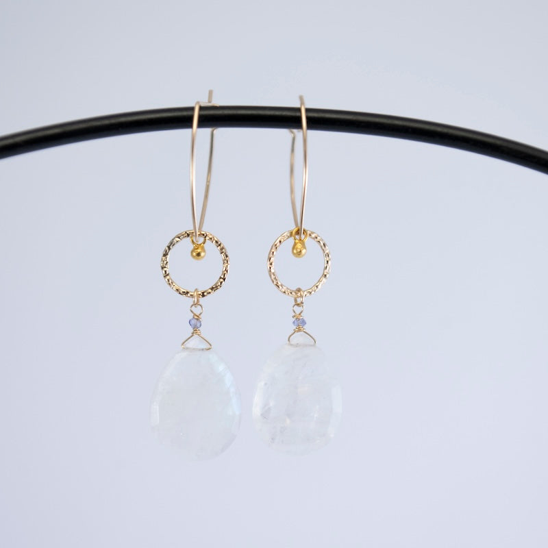 Large Moonstone Ring Earrings