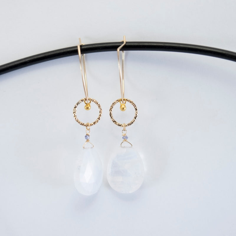 Large Moonstone Ring Earrings