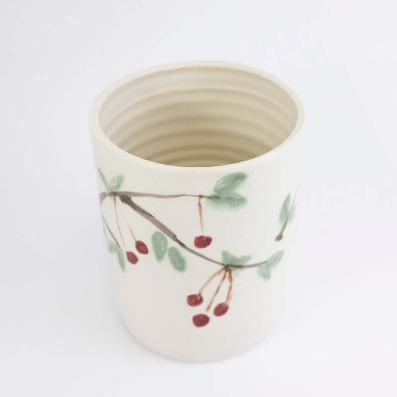 Utensil Holder with Cherries