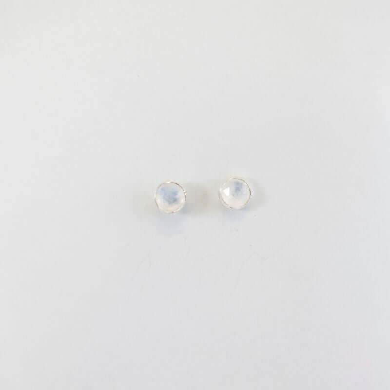 Rainbow Moonstone Facet Cut Studs at PINCH