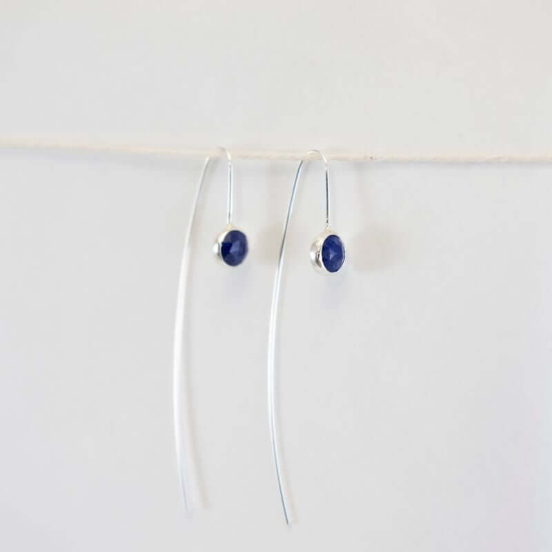Fishhook Earrings with Lapis