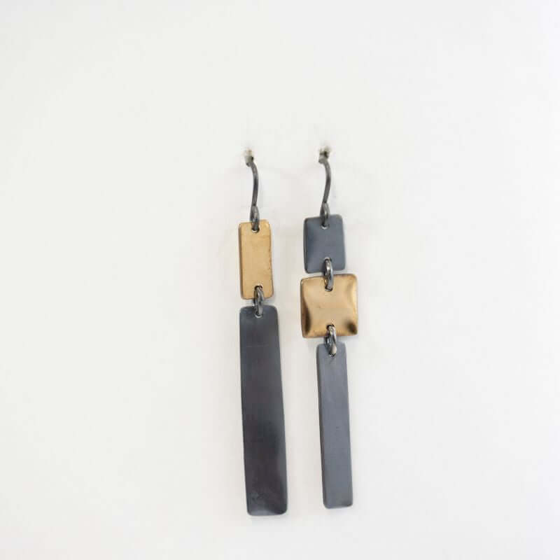 Mixed Metal Connection Earrings