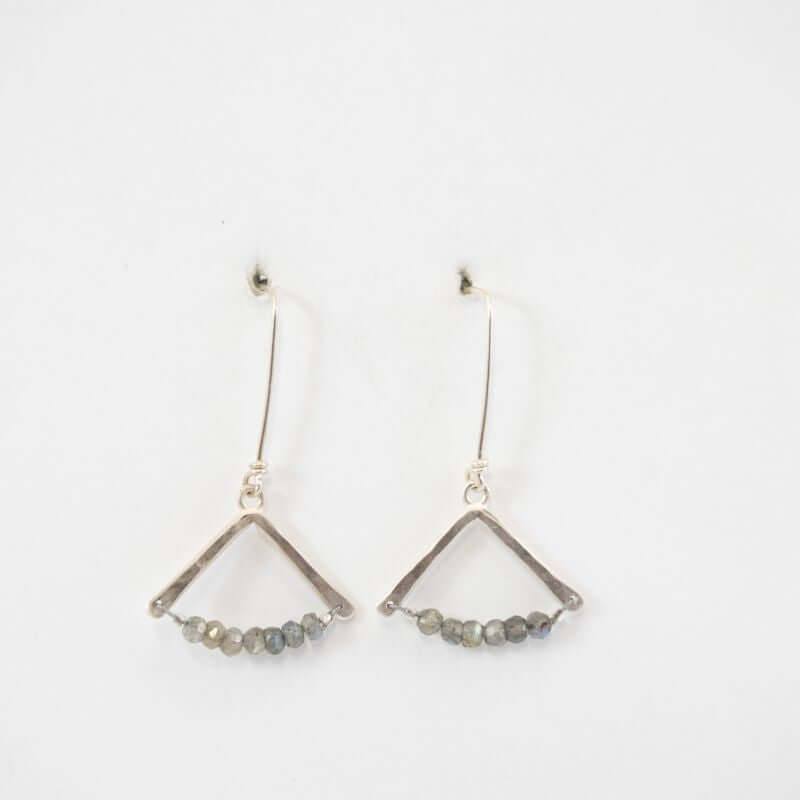 Labradorite Wishbone Earrings