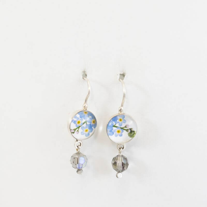Forget Me Not Earrings with Crystals