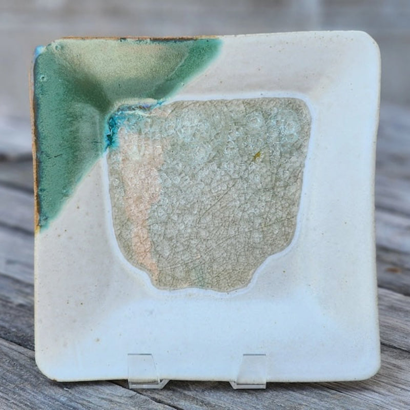 Small Square Tray in White Pearl Glaze from Dock 6 Pottery at Pinch in Northampton, MA