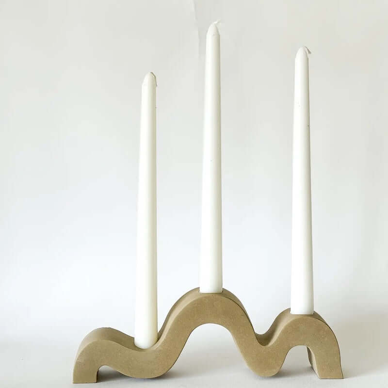 Wavy Taper Candle Holder in Oat from Sunday Nomad at Pinch in Northampton, MA
