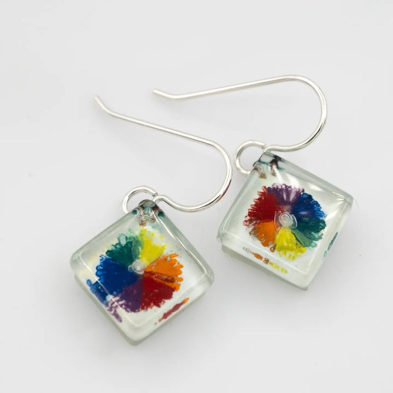 Square Color Wheel Earrings