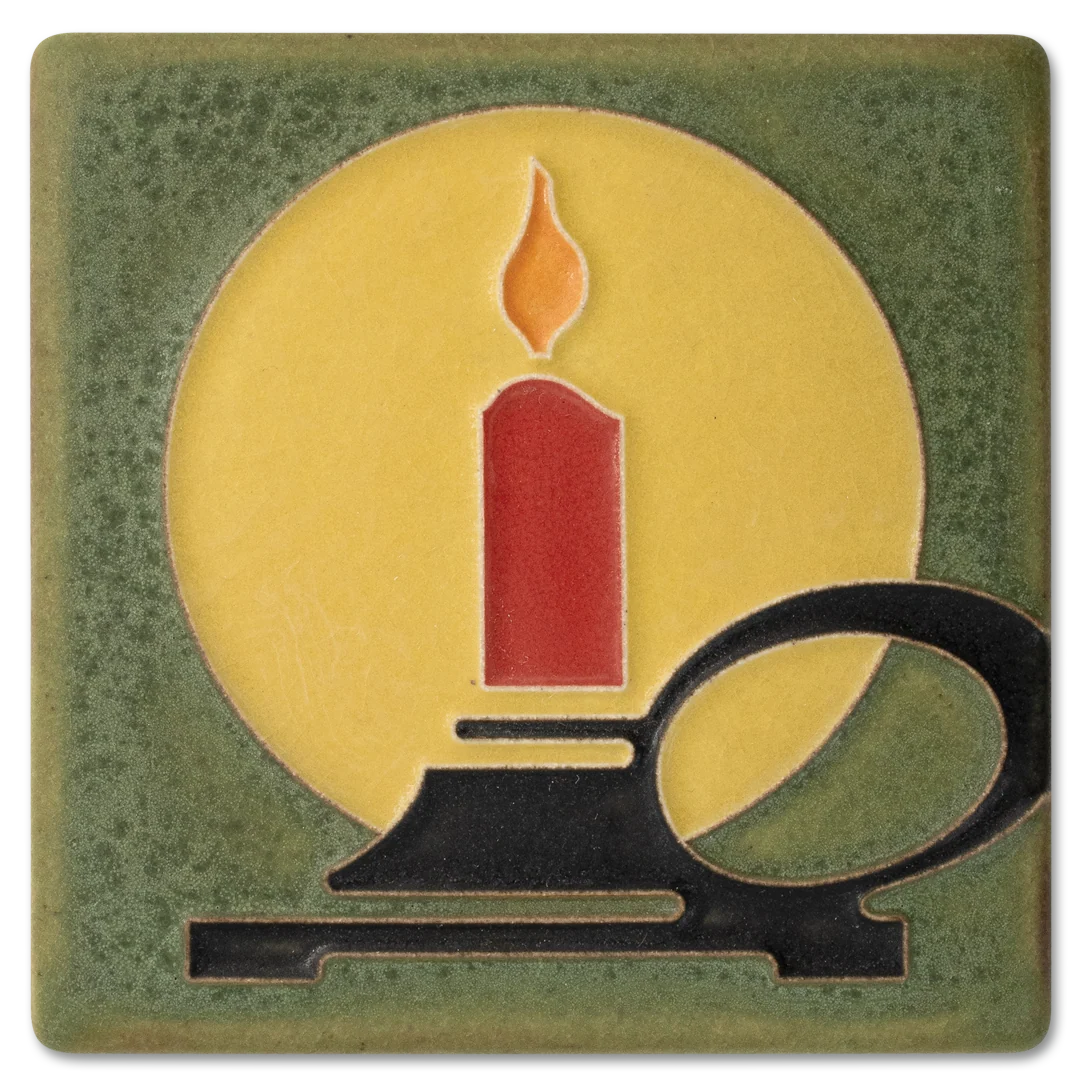 4x4 Candle Tile in Green