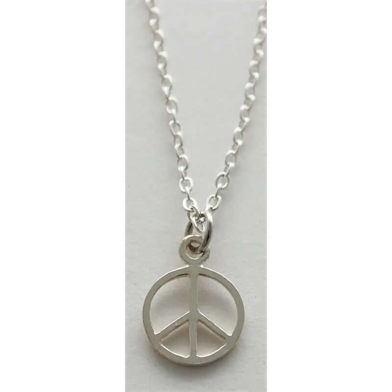 Peace Sign Necklace in Sterling Silver at PINCH