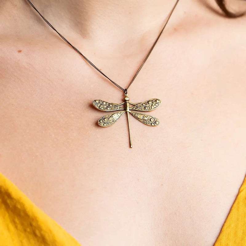 Golden Dragonfly Necklace from Ornamental Things at Pinch in Northampton, MA