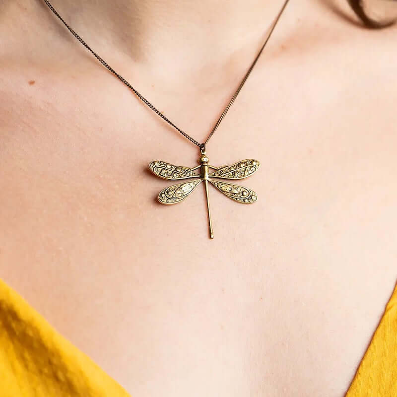 Golden Dragonfly Necklace at PINCH