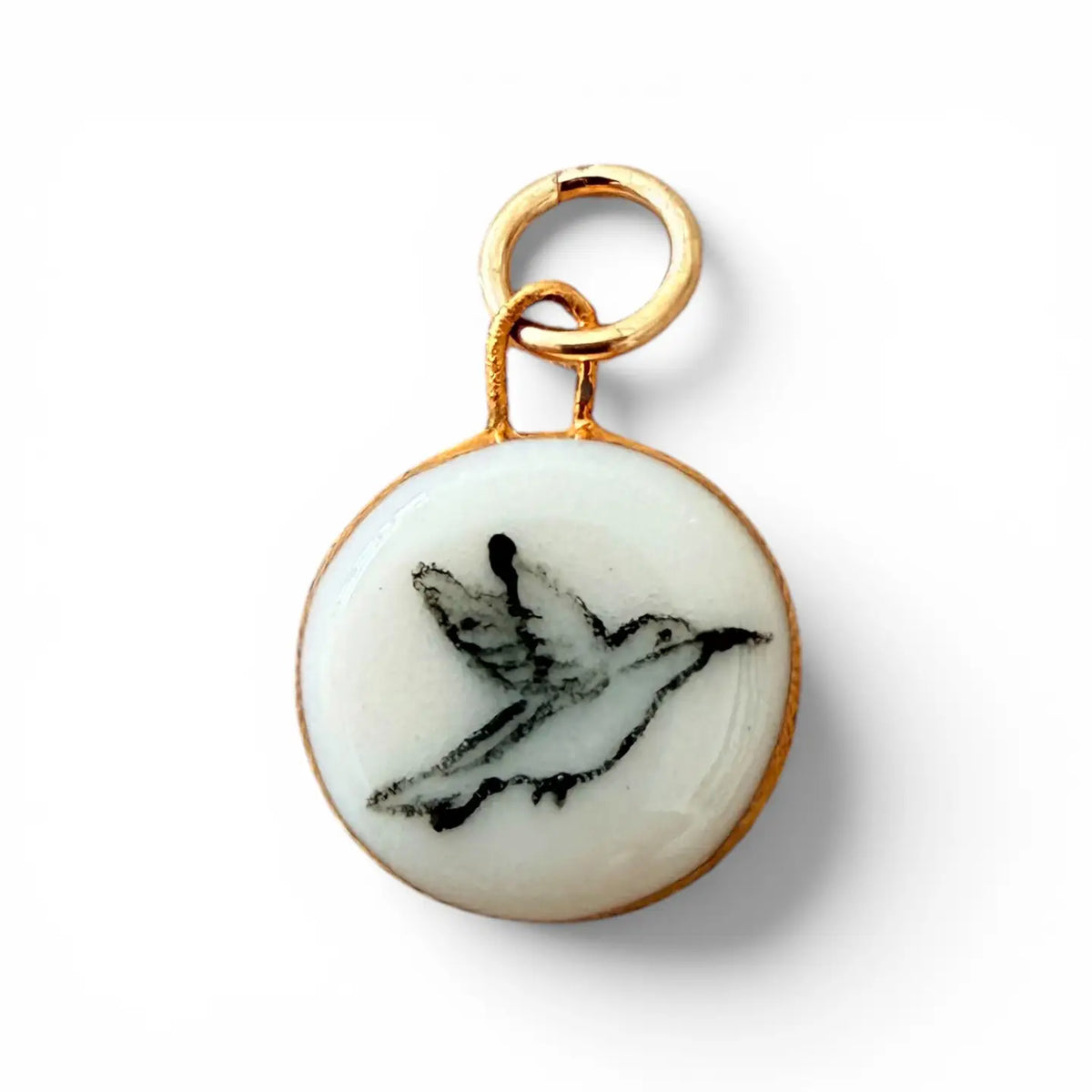 Black & White Hummingbird Charm