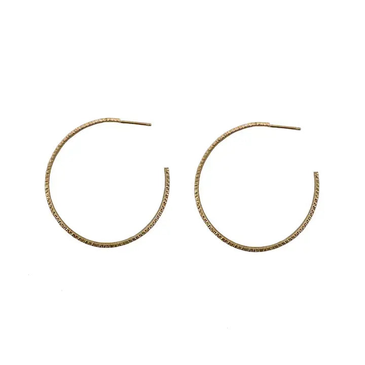 Textured Large Hoop Earrings in Gold from Philippa Roberts at Pinch in Northampton, MA