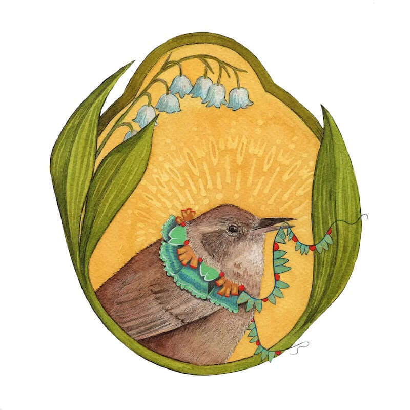 Floral Flight Crew: Wren of Lily of the Valley 8x10 Print at PINCH