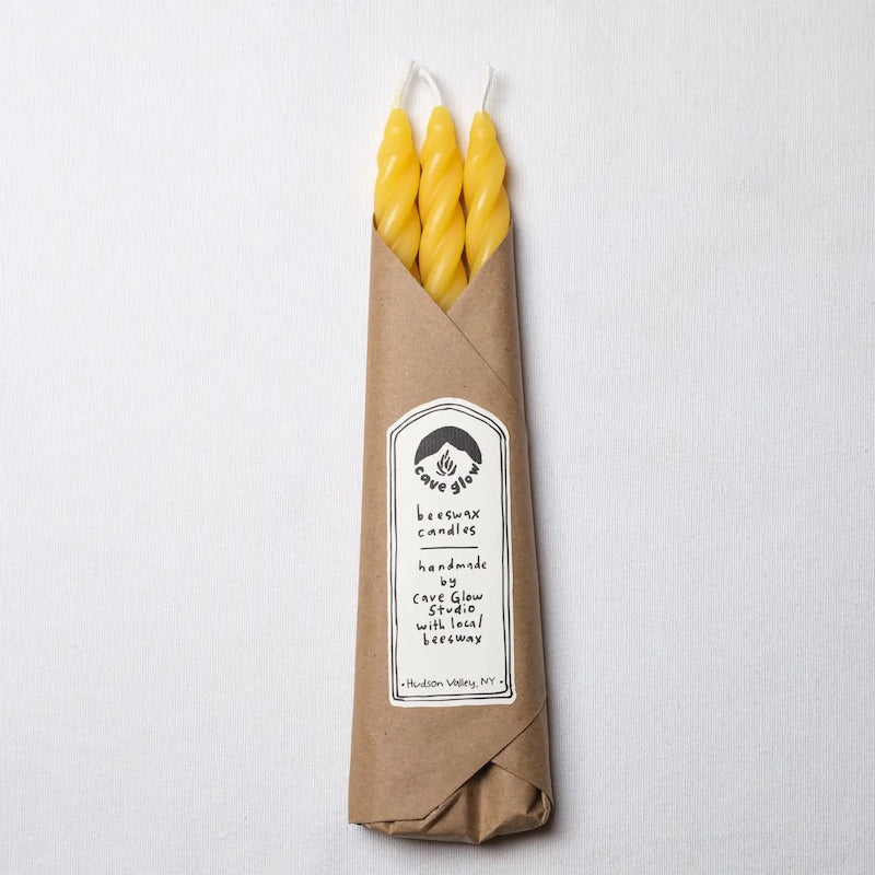 Pure Spiral Beeswax Candles from Cave Glow Studio at Pinch in Northampton, MA
