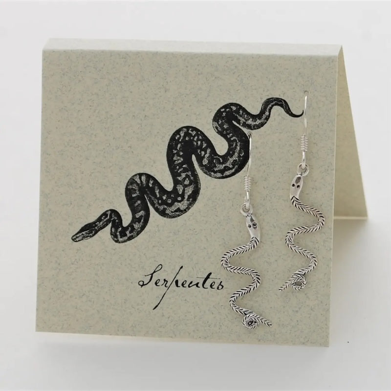 Snake Earrings with French Wire in Sterling Silver from semaki & bird at Pinch in Northampton, MA